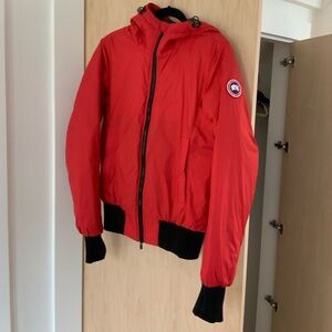 Canada Goose red jacket with hood womens medium